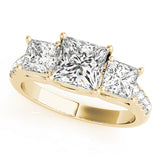 3 Stone Princess Engagement Ring (82872-C)