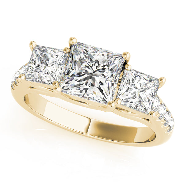 3 Stone Princess Engagement Ring (82872-D)