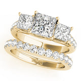 3 Stone Princess Engagement Ring (82872-A)