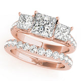 3 Stone Princess Engagement Ring (82872-A)