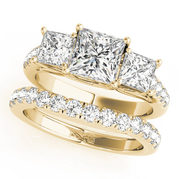 3 Stone Princess Engagement Ring (82872-C)