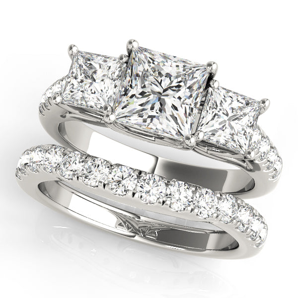 3 Stone Princess Engagement Ring (82872-C)