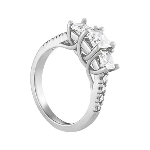 3 Stone Princess Engagement Ring (82872-A)