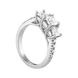 3 Stone Princess Engagement Ring (82872-B)