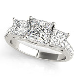 3 Stone Princess Engagement Ring (82872-C)