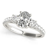 Three-Stone Engagement Ring (Oval Center)