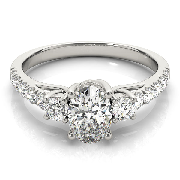 Three-Stone Engagement Ring (Oval Center) - alt view