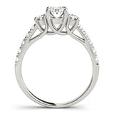 Three-Stone Engagement Ring (Oval Center) - alt view