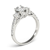 Three-Stone Engagement Ring (Oval Center) - alt view