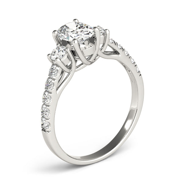 Three-Stone Engagement Ring (Oval Center) - alt view