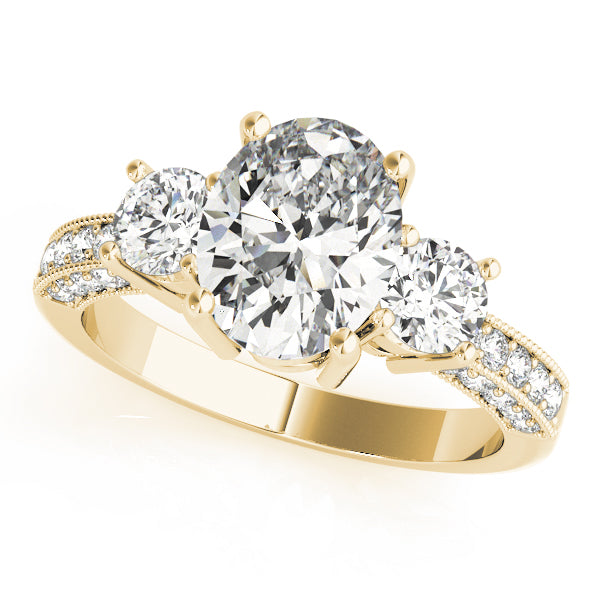 3 Stone Oval Engagement Ring (82944)