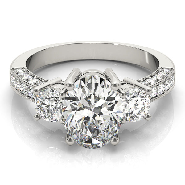 3 Stone Oval Engagement Ring (82944)