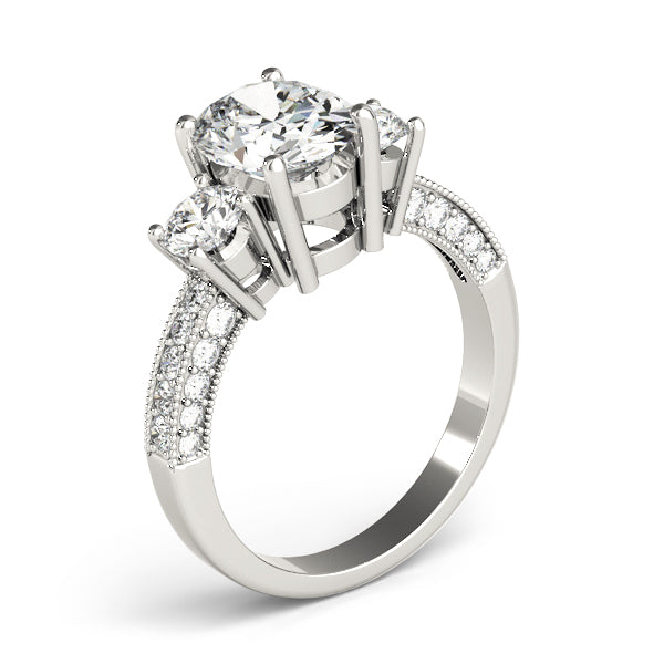 3 Stone Oval Engagement Ring (82944)