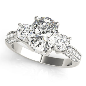 3 Stone Oval Engagement Ring (82944)