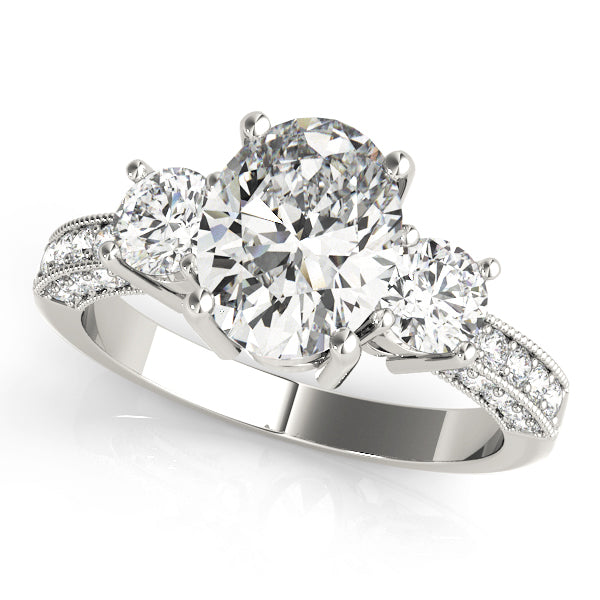 3 Stone Oval Engagement Ring (82944)
