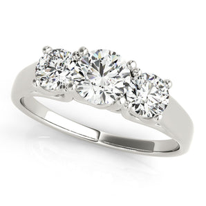 Three-Stone Engagement Ring (Round Center)