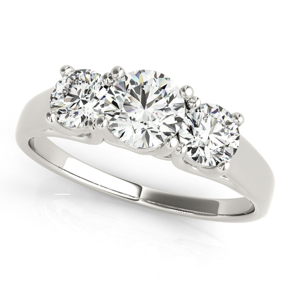 Three-Stone Engagement Ring (Round Center)