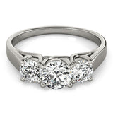 Three-Stone Engagement Ring (Round Center) - alt view