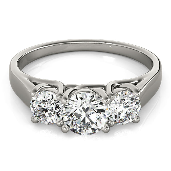 Three-Stone Engagement Ring (Round Center) - alt view