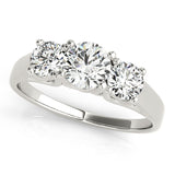 1 1/3 ctw Three-Stone Engagement Ring (Round Center)