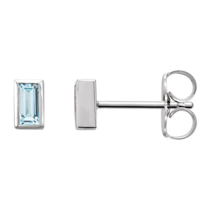 7 ct tw Round Lab Grown Diamond Bezel Stud Earrings in 14K White ...