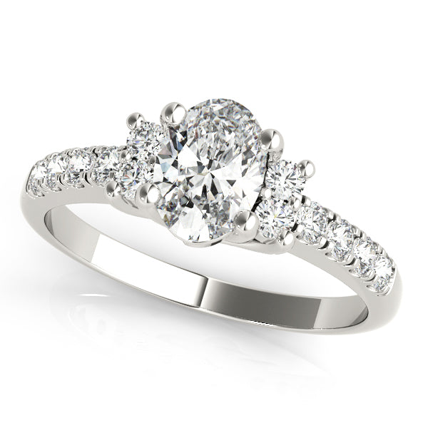 Oval Color Rings Engagement Ring