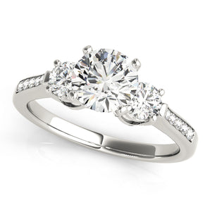 Three-Stone Engagement Ring (Round Center)