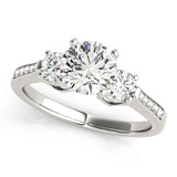 Three-Stone Engagement Ring (Round Center)