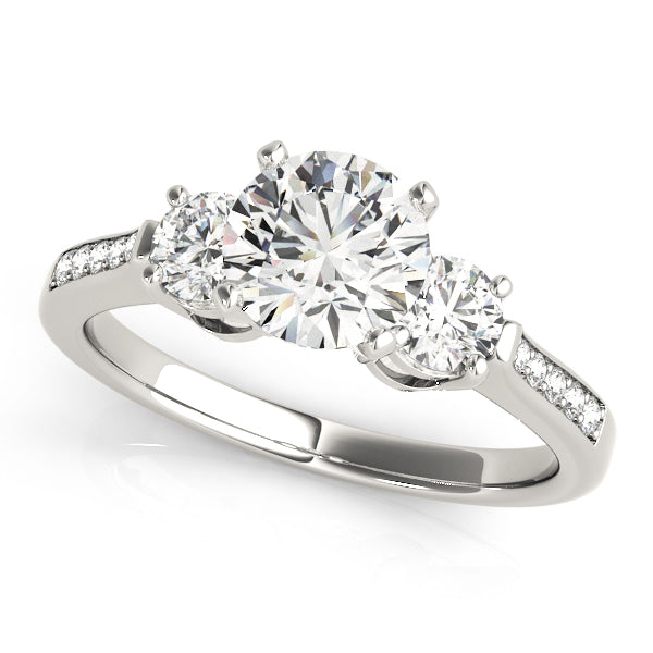 Three-Stone Engagement Ring (Round Center)
