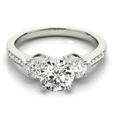 Three-Stone Engagement Ring (Round Center) - alt view
