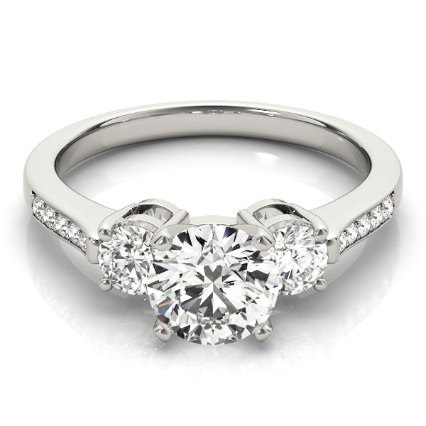 Three-Stone Engagement Ring (Round Center) - alt view