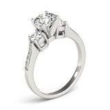Three-Stone Engagement Ring (Round Center) - alt view