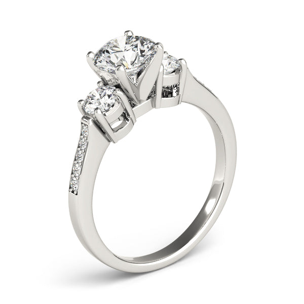 Three-Stone Engagement Ring (Round Center) - alt view