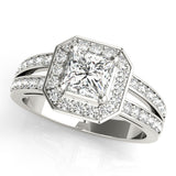 Square Color Rings Princess Cushion Engagement Ring