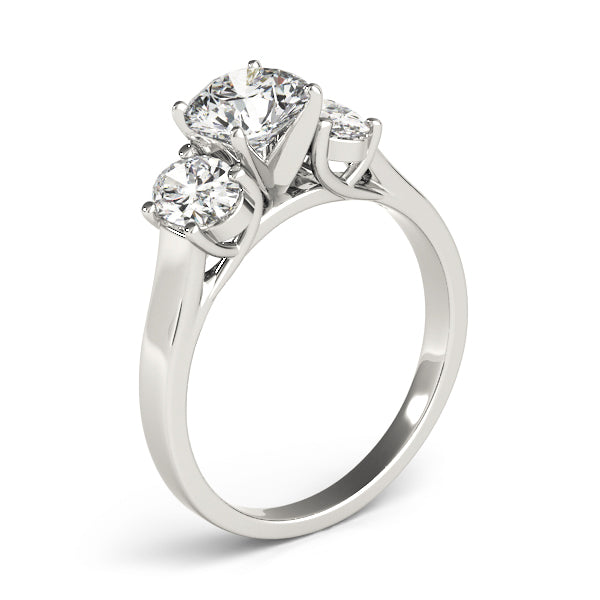 Three-Stone Engagement Ring (Oval Center) - alt view