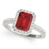 Halo Emerald Engagement Ring (83495)