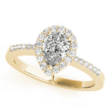 Halo Pear & Trillion Engagement Ring (83498)