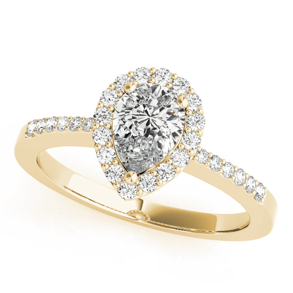 Halo Pear & Trillion Engagement Ring (83498)