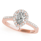Halo Pear & Trillion Engagement Ring (83498)
