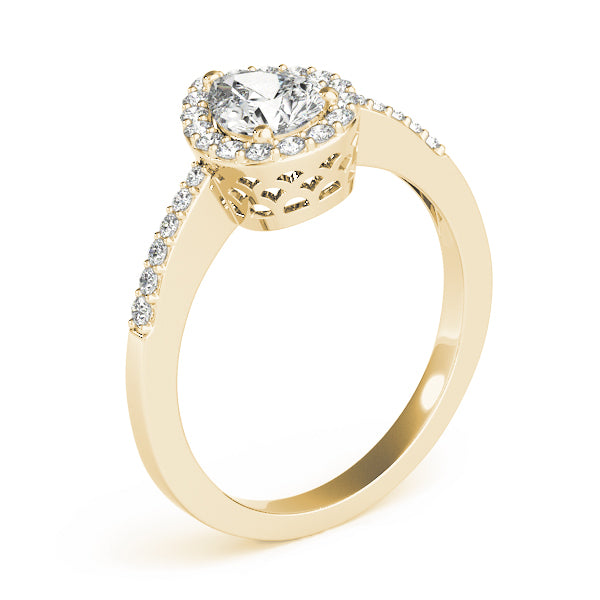 Halo Pear & Trillion Engagement Ring (83498)