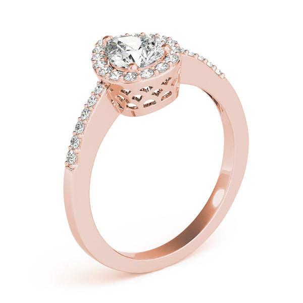 Halo Pear & Trillion Engagement Ring (83498)