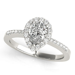 Halo Pear & Trillion Engagement Ring (83498)