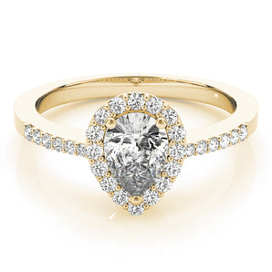 Halo Pear & Trillion Engagement Ring (83498)