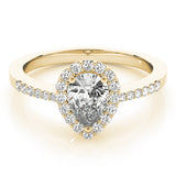 Halo Pear & Trillion Engagement Ring (83498)