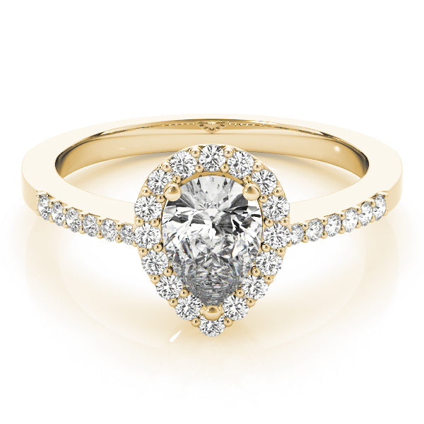Halo Pear & Trillion Engagement Ring (83498)
