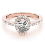 Halo Pear & Trillion Engagement Ring (83498)