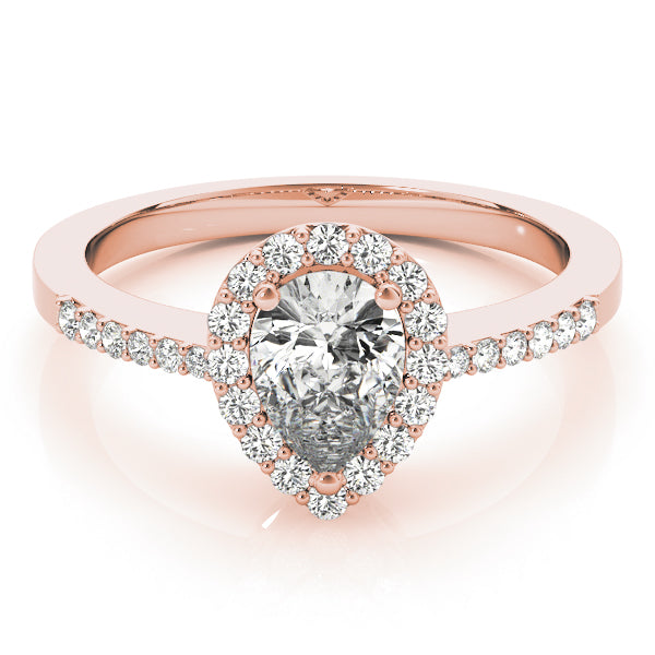 Halo Pear & Trillion Engagement Ring (83498)