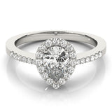 Halo Pear & Trillion Engagement Ring (83498)