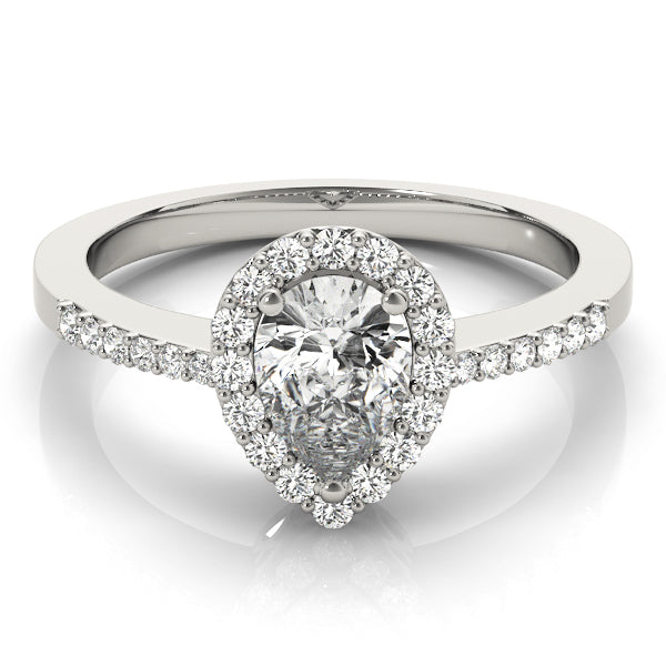 Halo Pear & Trillion Engagement Ring (83498)