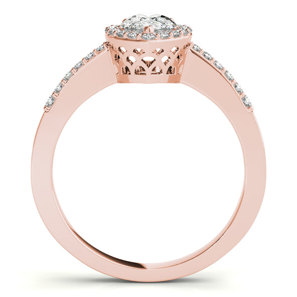 Halo Pear & Trillion Engagement Ring (83498)